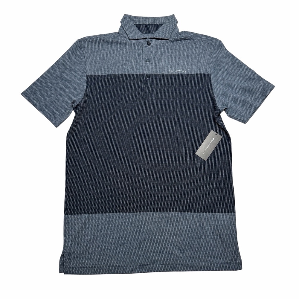 Travis Mathew Rudder Runner Golf Polo Heather Gray/Navy Men's Small NEW